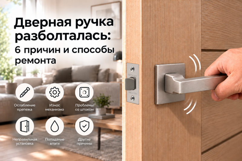 Дверная ручка разболталась: 6 причин и способы ремонта