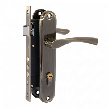 Замок врезной VЕTTORE 2223 AB m70Z в комплекте с ручкой и цилиндром  (Бронза)