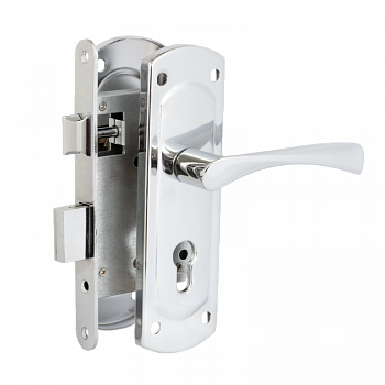 Замок врезной  VЕTTORE 1423 CP в комплекте с ручкой  (Хром)