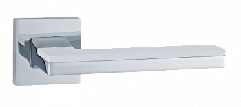 Ручка цинковая на тонком квадратном основании ABRISS R50.122 CP/WH (Хром/Белая вставка)