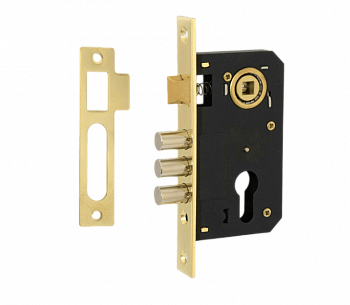 Замок врезной под евроцилиндр  VЕTTORE 9011 SR-3R GP  (Золото)