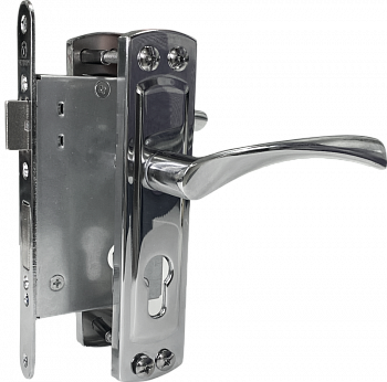 Замок врезной VETTORE 5523-4 CP в комплекте с ручкой  (Хром)