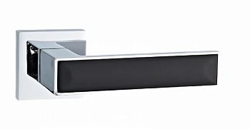 Ручка цинковая на тонком квадратном основании ABRISS R50.120 CP/MBP (Хром/Чёрный матовый)