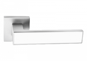 Ручка на раздельном тонком цинковом основании  ABRISS R21.120 CP/WH (Хром/Белая вставка)