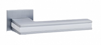 Ручка цинковая на тонком квадратном основании ABRISS R50.187 MCP/WH (Матовый хром/Белая вставка)