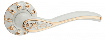 Ручка на раздельном основании VETTORE R20.1313 MWP/GP (Белый/с золотом)